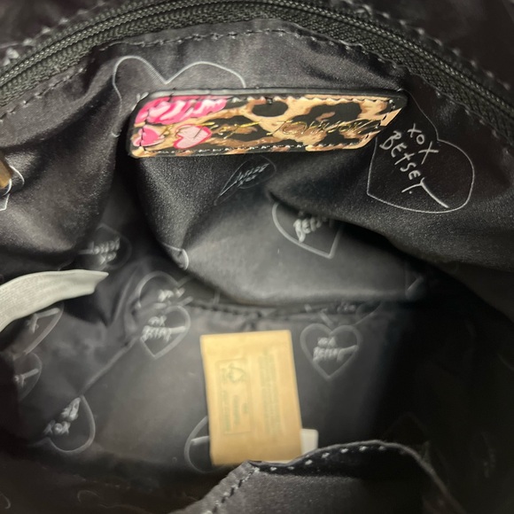 Betsey Johnson Leopard Print Satchel with Floral Accents - Picture 4 of 5